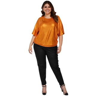 Foto 6 | Blusa Oversize Roman Fashion BL-GR-1805-DORADO color Naranja Tallas Extras