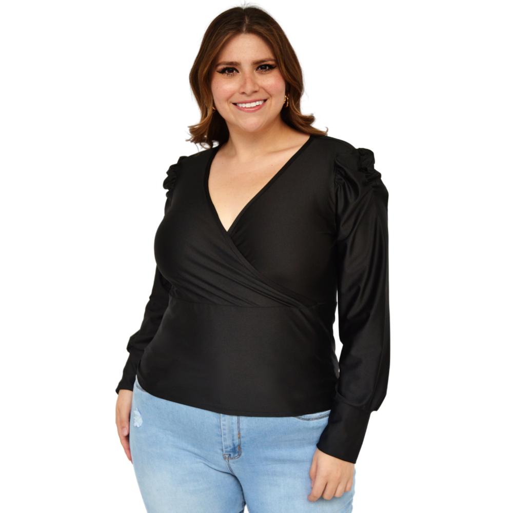 Blusa Formal Roman Fashion Tallas Extras 1789 Negro