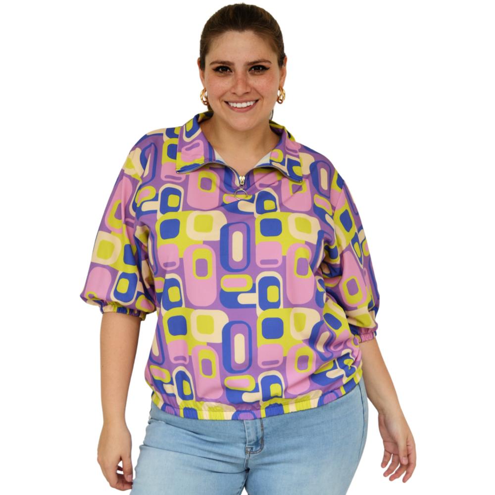 Blusa Roman Fashion Tallas Extras 2025 color Púrpura