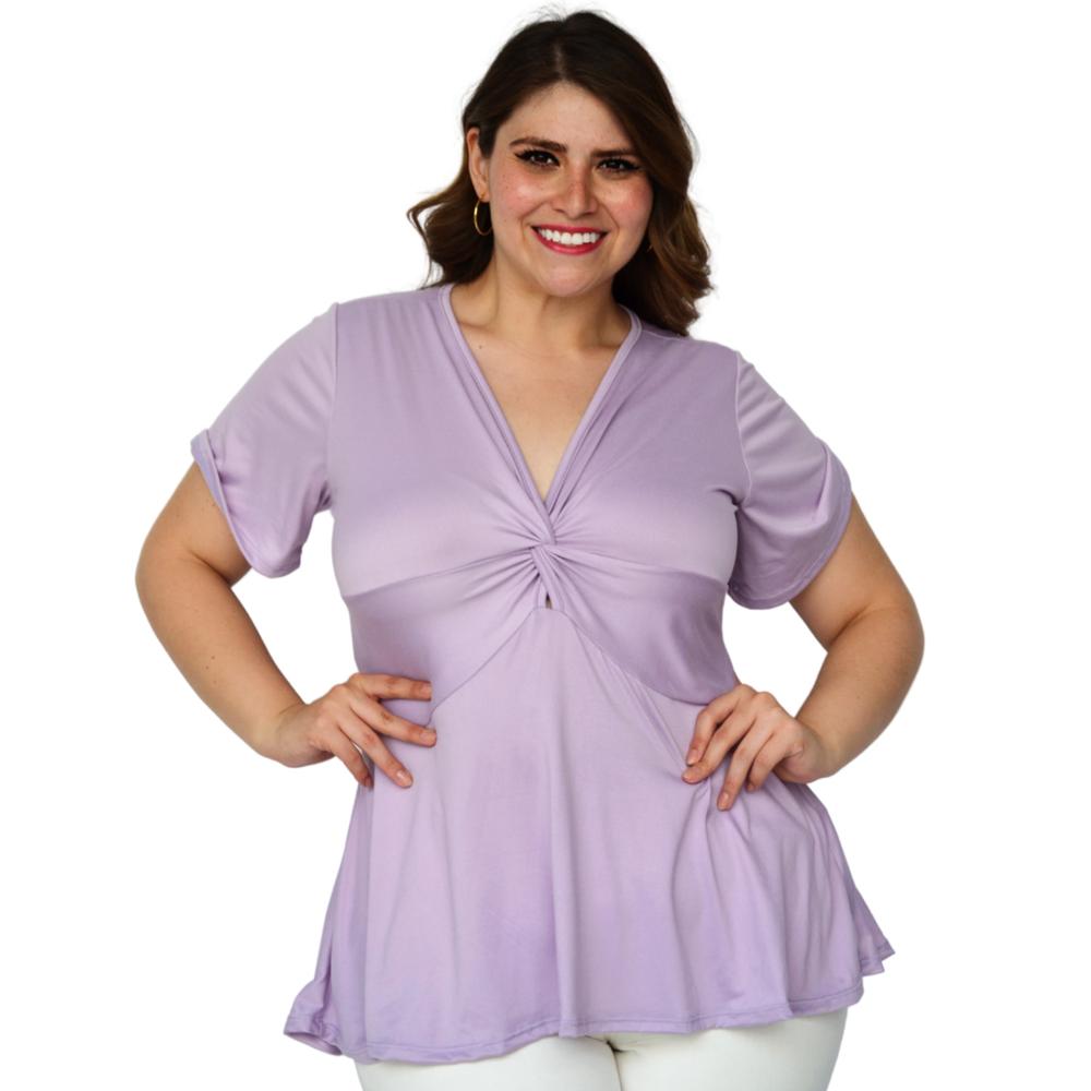 Blusa Corte A Talla Extra 1710 color Lila para Mujer