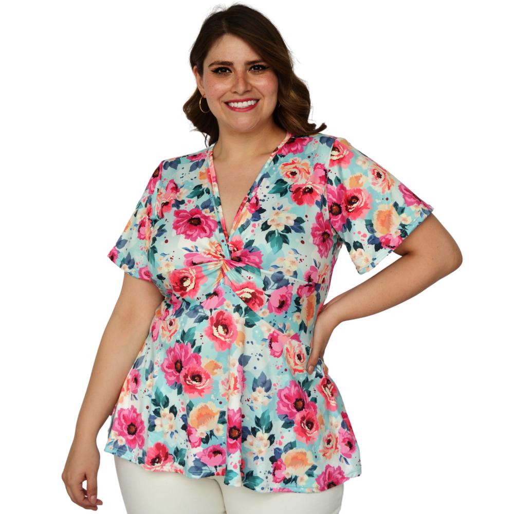 Foto 2 pulgar | Blusa Roman Fashion 1710 color Azul para Mujer