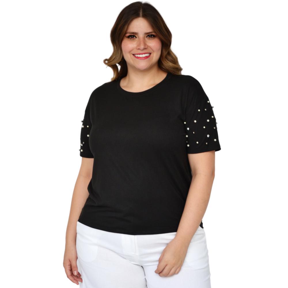 Foto 1 | Playera para Dama Roman Fashion 3022-D color Negro