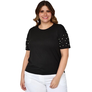 Foto 1 | Playera para Dama Roman Fashion 3022-D color Negro