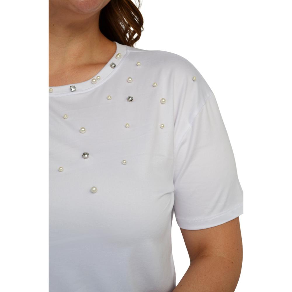 Foto 5 pulgar | Playera para Dama Roman Fashion 3022-A color Blanco