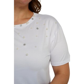 Foto 4 | Playera para Dama Roman Fashion 3022-A color Blanco