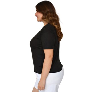Foto 2 | Playera para Dama Roman Fashion 3022-A color Negro