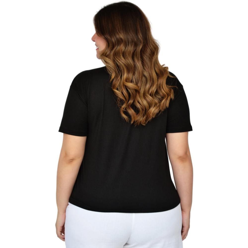 Foto 4 pulgar | Playera para Dama Roman Fashion 3022-A color Negro