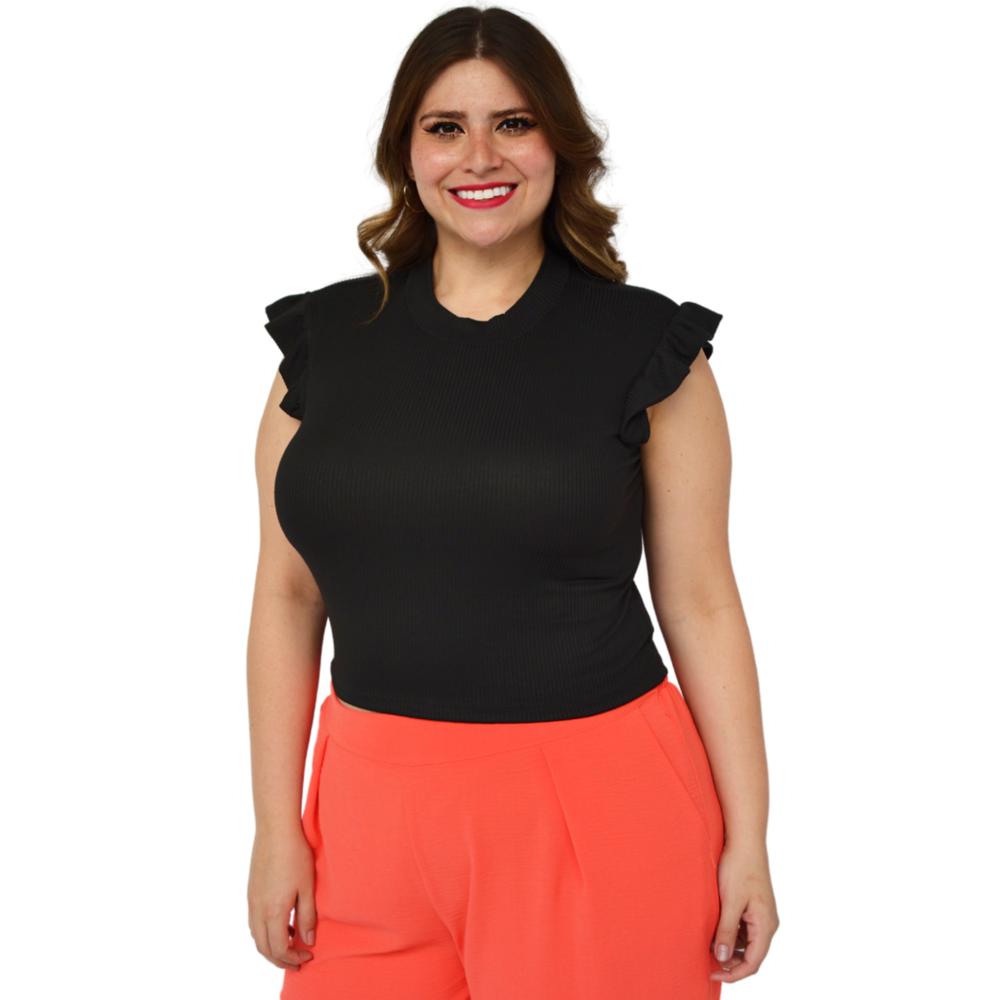 Foto 3 pulgar | Top para Dama Roman Fashion Talla Extra 3775 color Negro