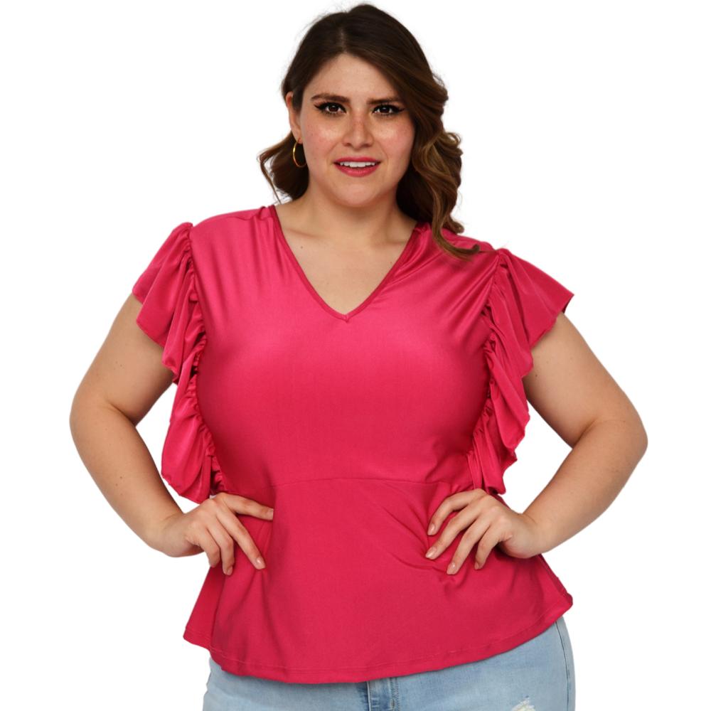 Blusa con Stretch Roman Fashion 1778 color Rosa Tallas Extra
