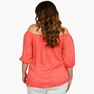 Foto 2 | Blusa Straple con Resorte Roman Fashion 1694 color Coral para Mujer