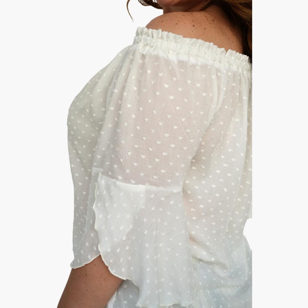 Foto 5 pulgar | Blusa Roman Fashion 1628 color Blanco para Mujer