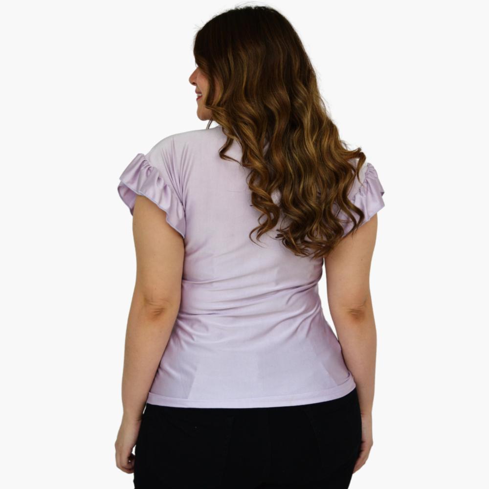 Foto 2 | Blusa Satinada Roman Fashion 1777 color Púrpura Talla Extra
