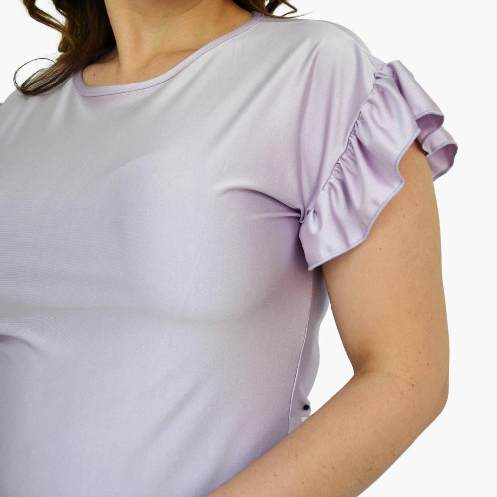 Foto 4 pulgar | Blusa Satinada Roman Fashion 1777 color Púrpura Talla Extra