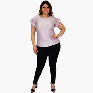 Foto 4 | Blusa Satinada Roman Fashion 1777 color Púrpura Talla Extra