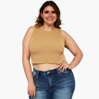 Foto 2 | Top Tejido ROMAN FASHION 2264 color Marrón Talla Extra