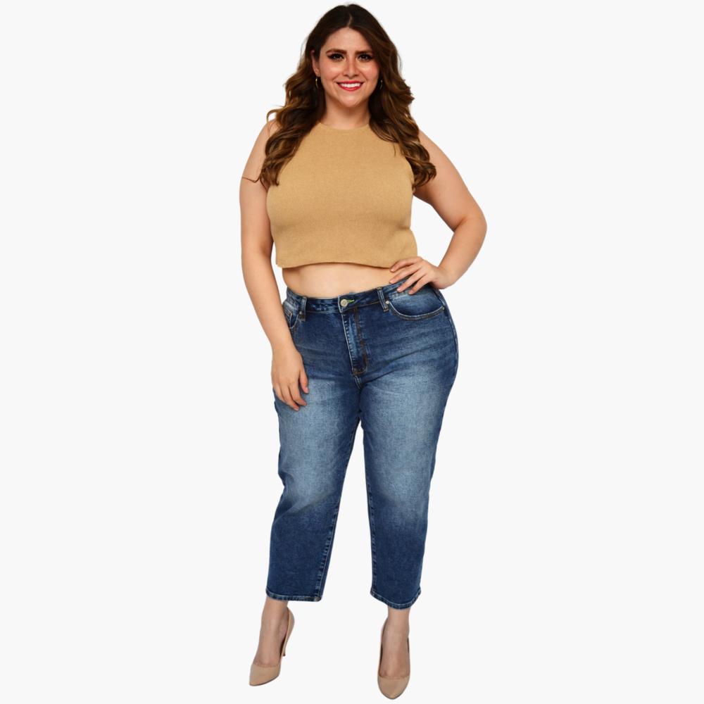 Foto 6 | Top Tejido ROMAN FASHION 2264 color Marrón Talla Extra