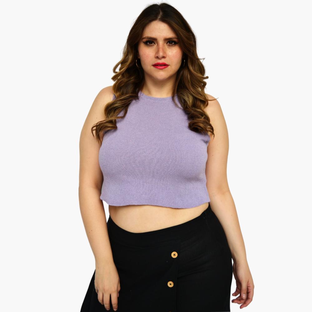 Foto 1 | Top ROMAN FASHION 2264 color Púrpura Tejido Talla Extra