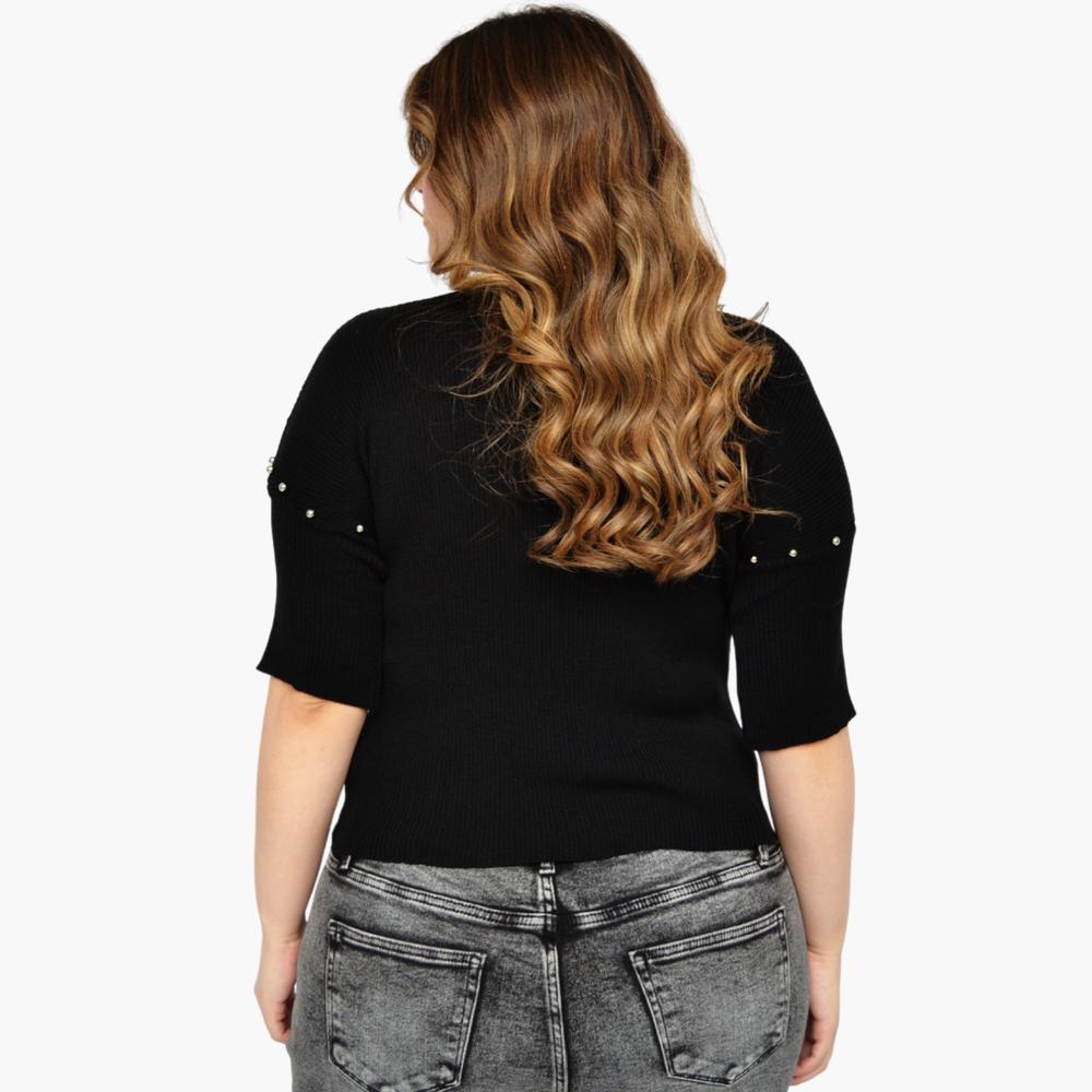 Foto 4 pulgar | Blusa Tejida ROMAN FASHION 2024 color Negro Talla Extra