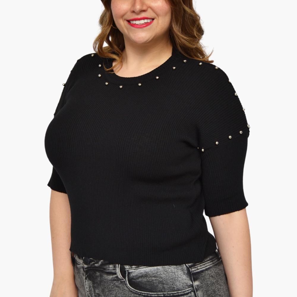 Foto 5 pulgar | Blusa Tejida ROMAN FASHION 2024 color Negro Talla Extra