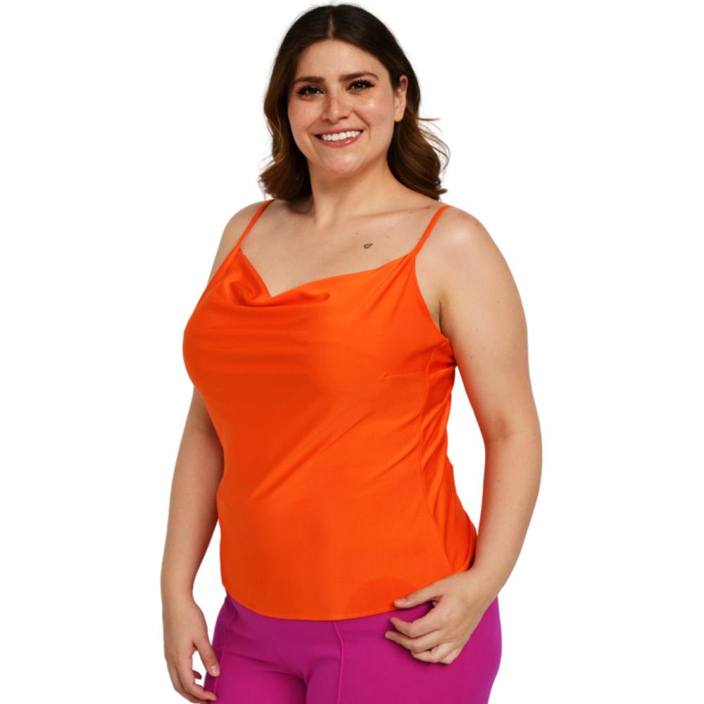 Foto 3 pulgar | Top de Tirantes Roman Fashion BL-ELY-0424 color Naranja Tallas Extras