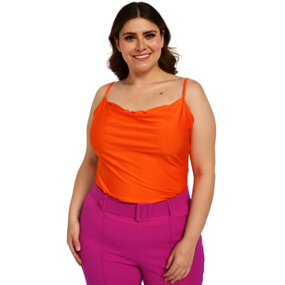 Foto 6 pulgar | Top de Tirantes Roman Fashion BL-ELY-0424 color Naranja Tallas Extras