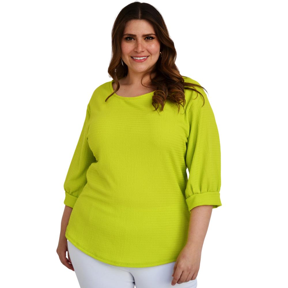 Blusa Roman Fashion BL-GR-1814-LIMA color Verde Tallas Extra