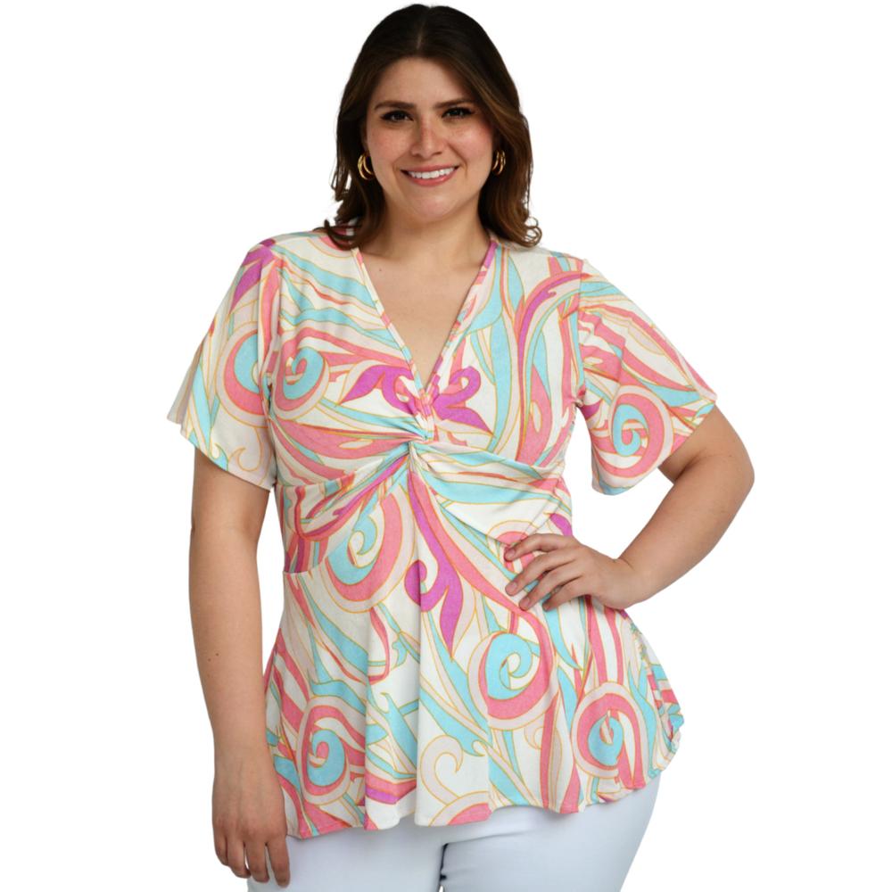 Foto 2 pulgar | Blusa Roman Fashion Manga 3/4 para Mujer
