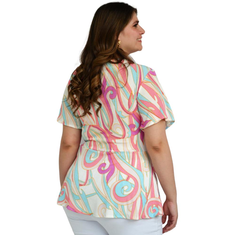 Foto 4 pulgar | Blusa Roman Fashion Manga 3/4 para Mujer