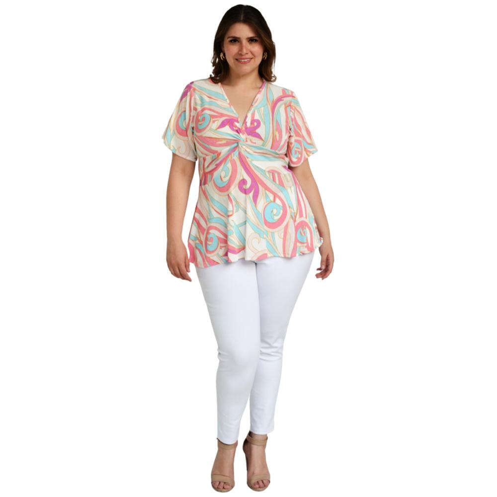Foto 6 pulgar | Blusa Roman Fashion Manga 3/4 para Mujer