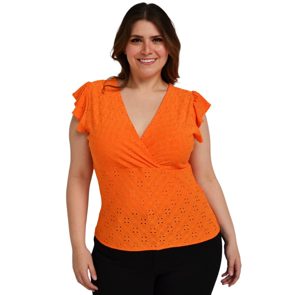 Blusa Roman Fashion BL-ELY-0315 color Naranja sin Mangas para Mujer