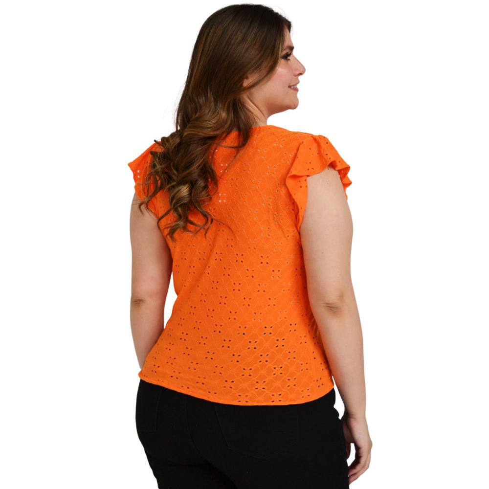 Foto 4 pulgar | Blusa Roman Fashion BL-ELY-0315 color Naranja sin Mangas para Mujer