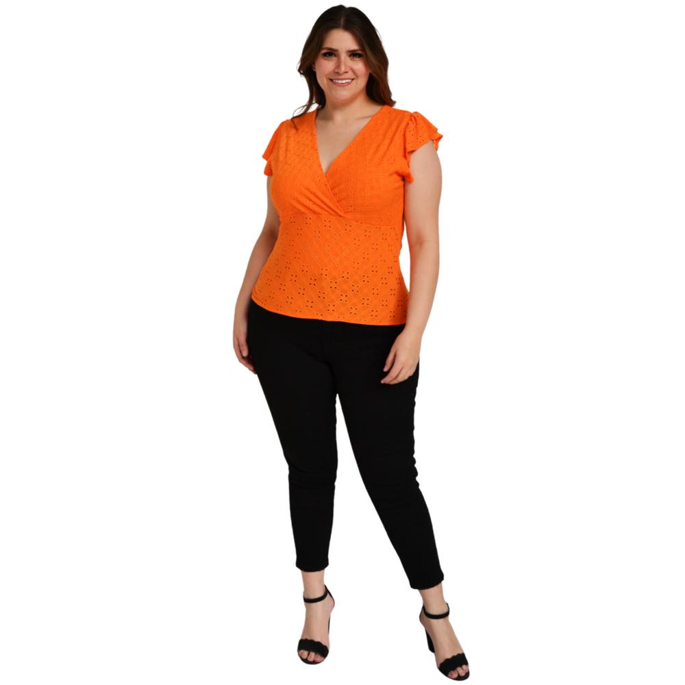 Foto 6 pulgar | Blusa Roman Fashion BL-ELY-0315 color Naranja sin Mangas para Mujer