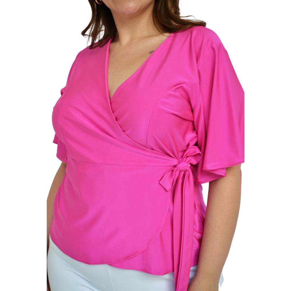 Foto 6 pulgar | Blusa Roman Fashion BL-ELY-0442 color Rosa Manga 3/4
