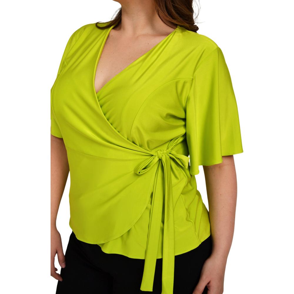 Foto 5 pulgar | Blusa Roman Fashion Manga 3/4 color Verde para Mujer