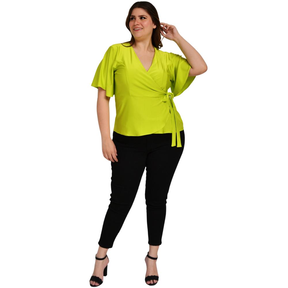 Foto 5 | Blusa Roman Fashion Manga 3/4 color Verde para Mujer