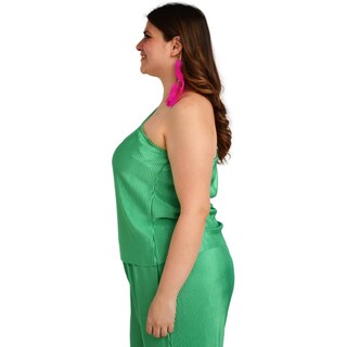 Foto 2 | Blusa de un Hombro Roman Fashion color Verde para Mujer