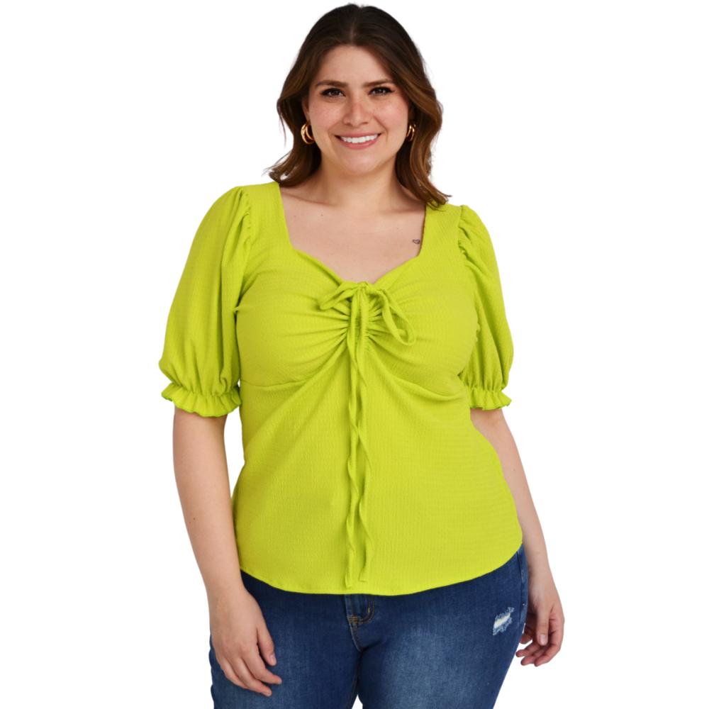 Foto 2 pulgar | Blusa Roman Fashion BL-GR-1827 color Verde Tallas Extras