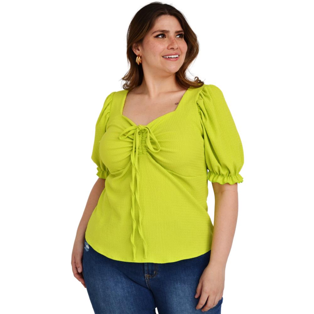 Foto 3 pulgar | Blusa Roman Fashion BL-GR-1827 color Verde Tallas Extras