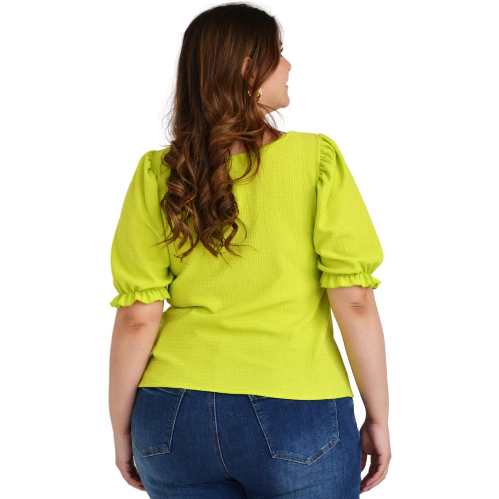 Foto 4 pulgar | Blusa Roman Fashion BL-GR-1827 color Verde Tallas Extras