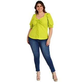 Foto 5 | Blusa Roman Fashion BL-GR-1827 color Verde Tallas Extras