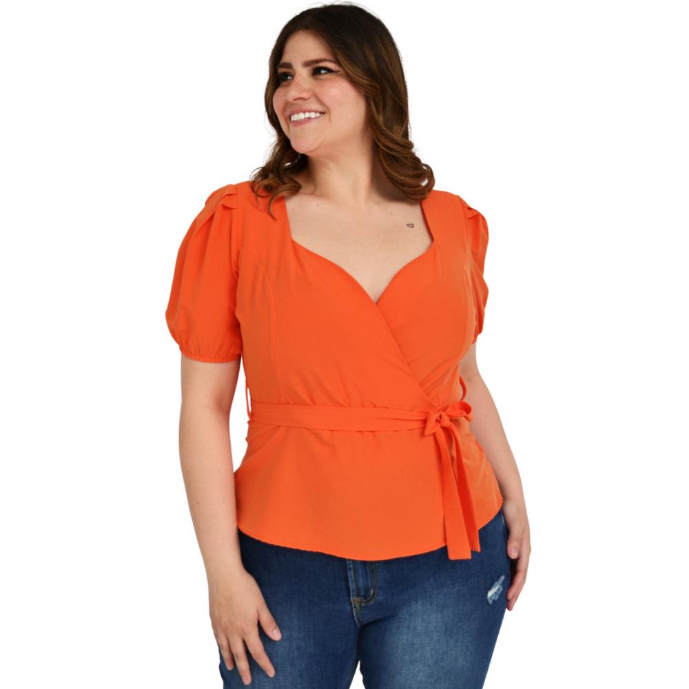 Foto 2 | Blusa Peplum Roman Fashion BL-ELY-0412 color Naranja Tallas Extras