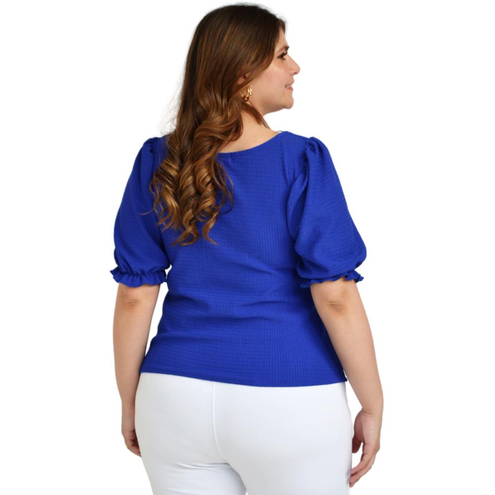 Foto 4 pulgar | Blusa Roman Fashion BL-GR-1827 color Azul Tallas Extras