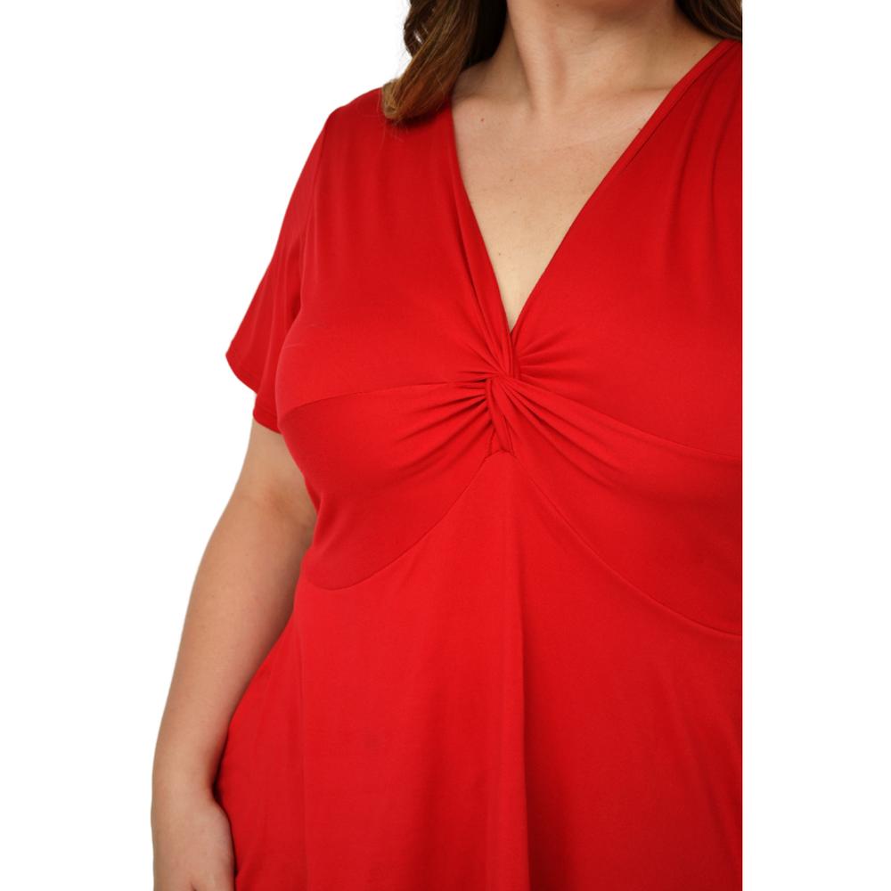 Foto 5 pulgar | Blusa Corte A Roman Fashion Tallas Extras color Rojo