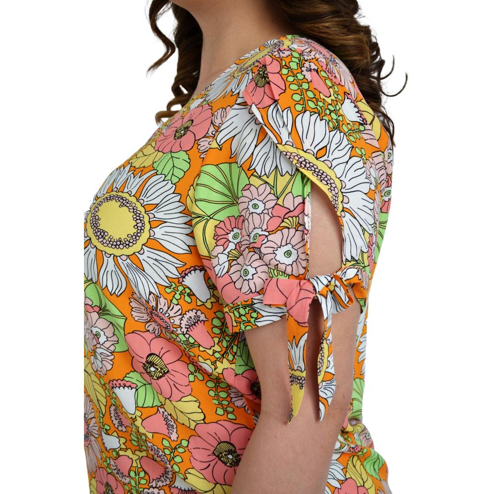 Foto 5 pulgar | Blusa Estampada Roman Fashion Tallas Extras color Naranja