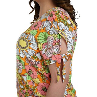 Foto 4 | Blusa Estampada Roman Fashion Tallas Extras color Naranja