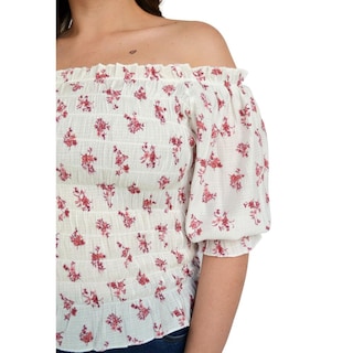 Foto 4 | Blusa Campesina Zenobia Tallas Extras 11459 color Blanco