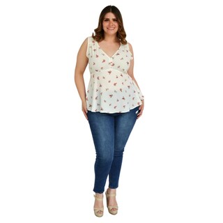 Foto 6 | Blusa Campesina Zenobia Tallas Extras 11459 color Blanco