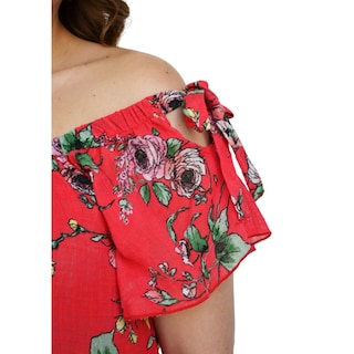 Foto 4 | Blusa Zenobia 8933 Manga Corta con Moño Tallas Extras Rojo