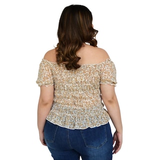 Foto 3 | Blusa Zenobia Smock 12120 Tallas Extras Blanco