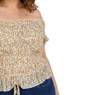 Foto 4 | Blusa Zenobia Smock 12120 Tallas Extras Blanco